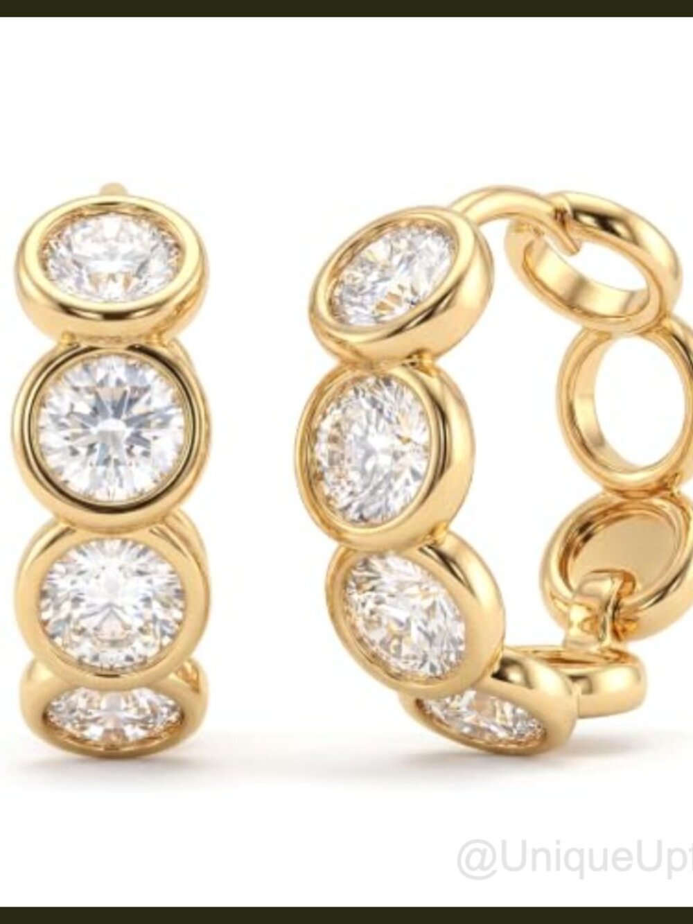 14k Gold Plated CZ Huggie Hoop Earrings Dainty Small Minimalist Jewelry